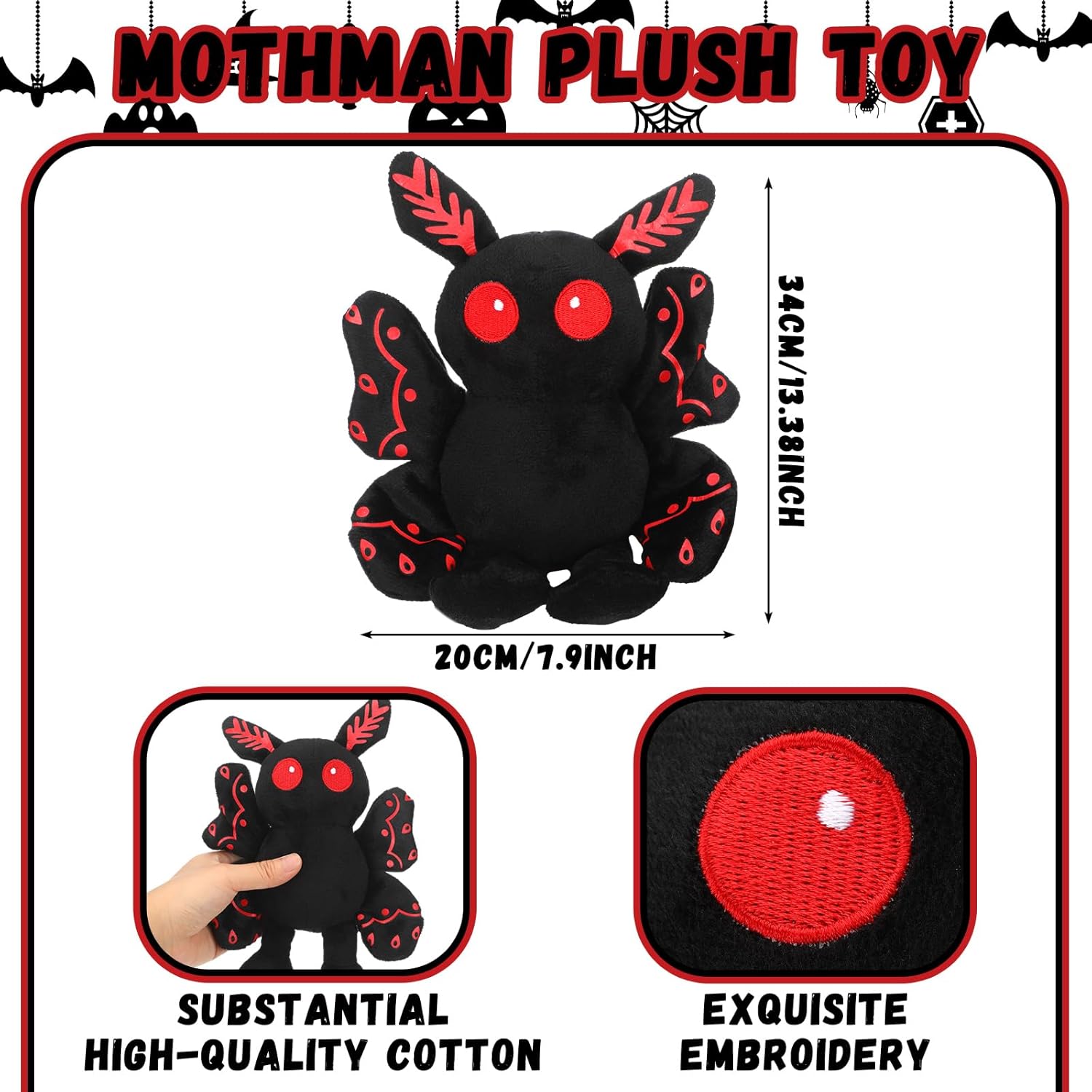 Jenaai Christmas Mothman Plush Toy for Kids