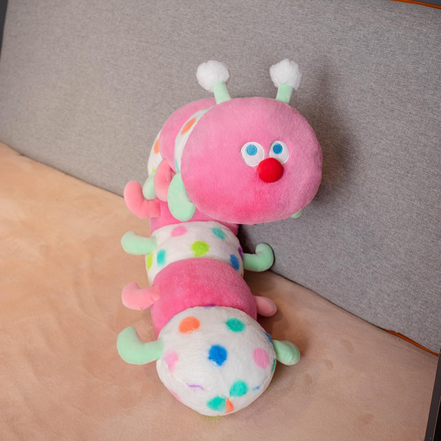 CASAGOOD 354 Inch Caterpillar Plush Stuffed Animal Pillow Pink