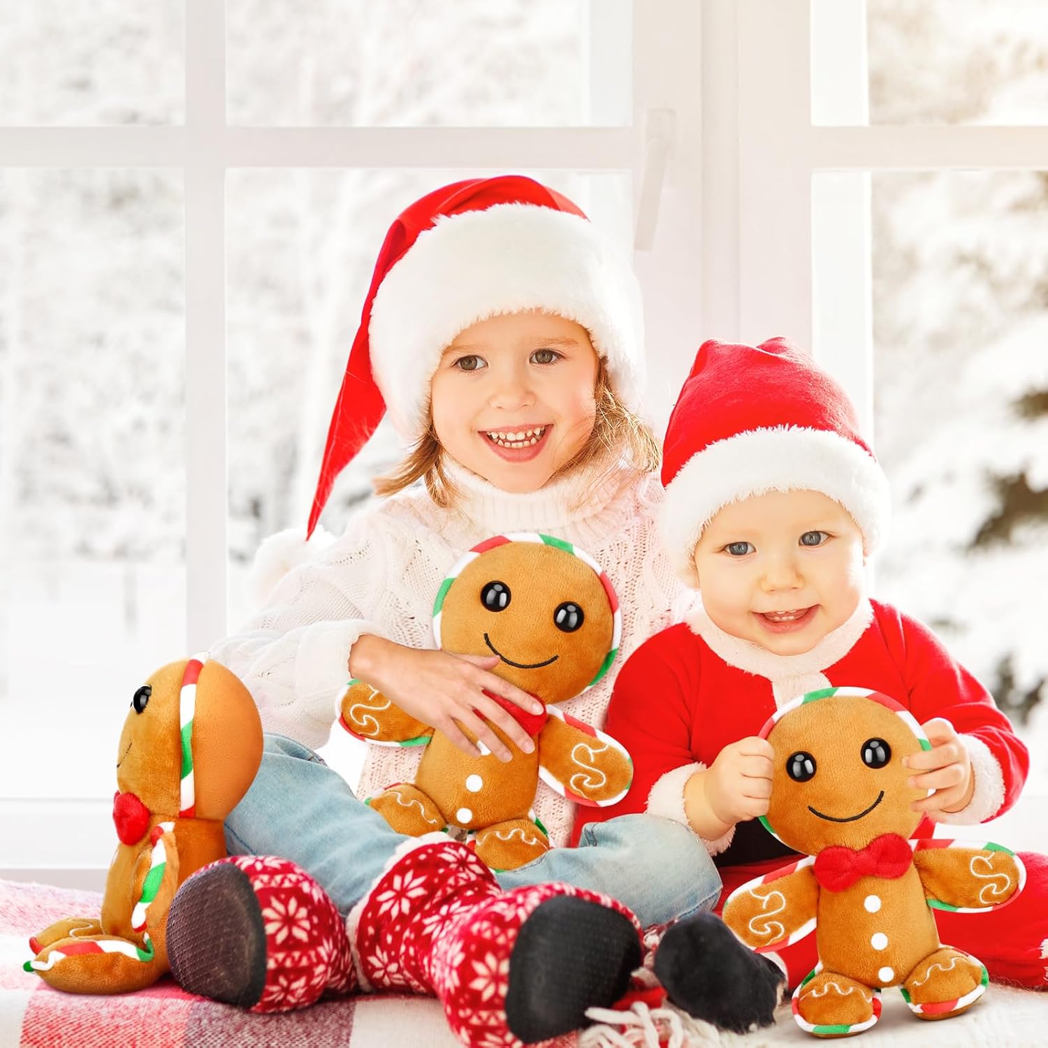 Poen 6 Pcs Christmas Gingerbread Plush Stuffed Animals