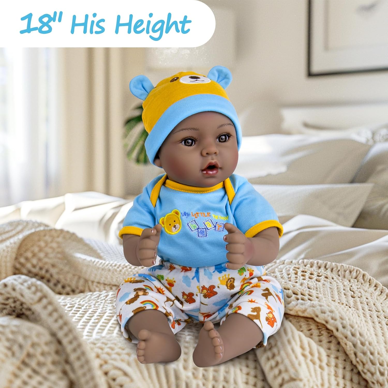 Aori Reborn Baby Boy Doll 18 Inch with 9 Piece Set
