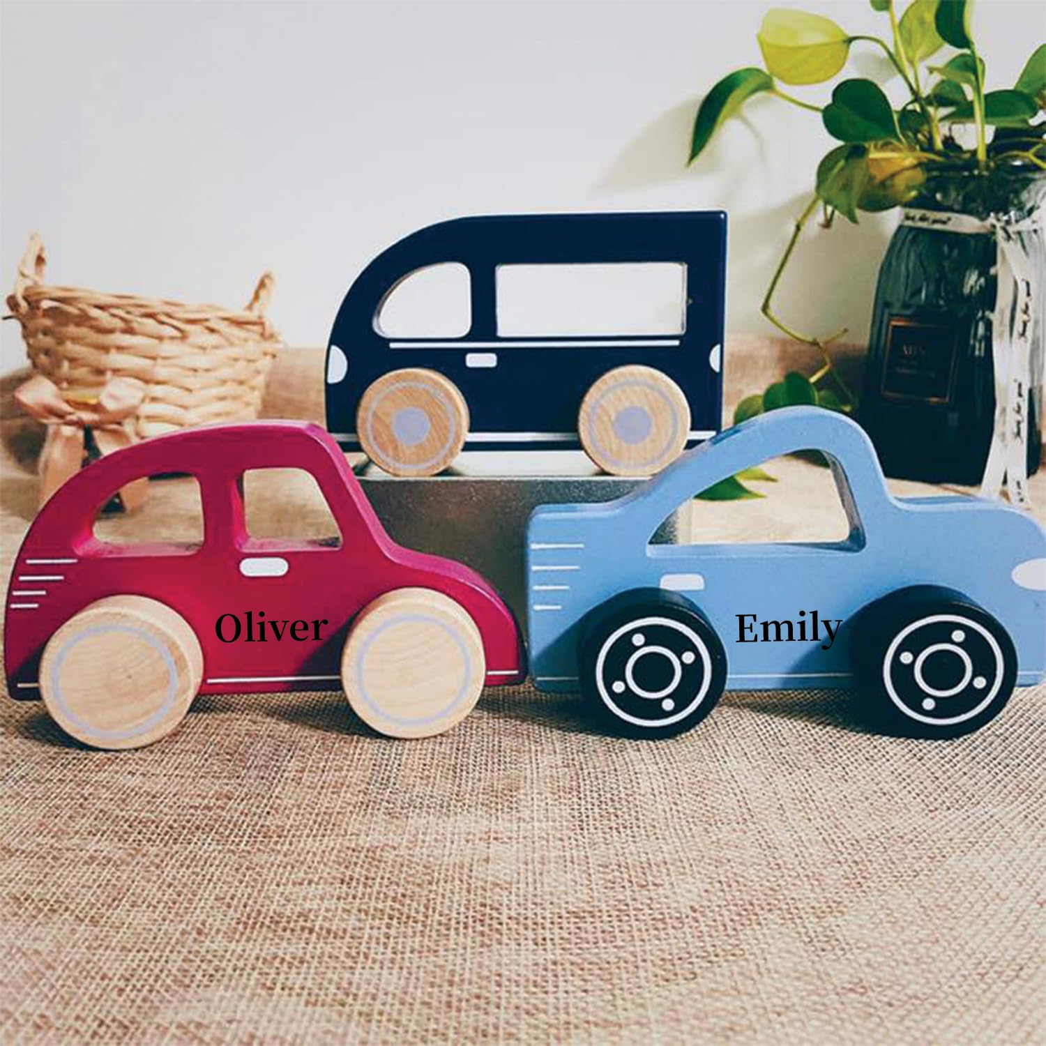 Personalized Name Wooden Toy Car for Kids