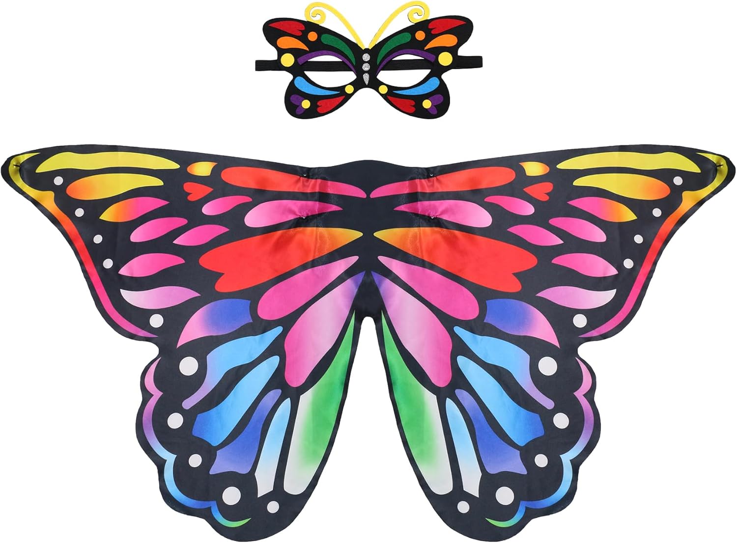 Creatoy Toddler Butterfly Costume for Girls with Rainbow Masks