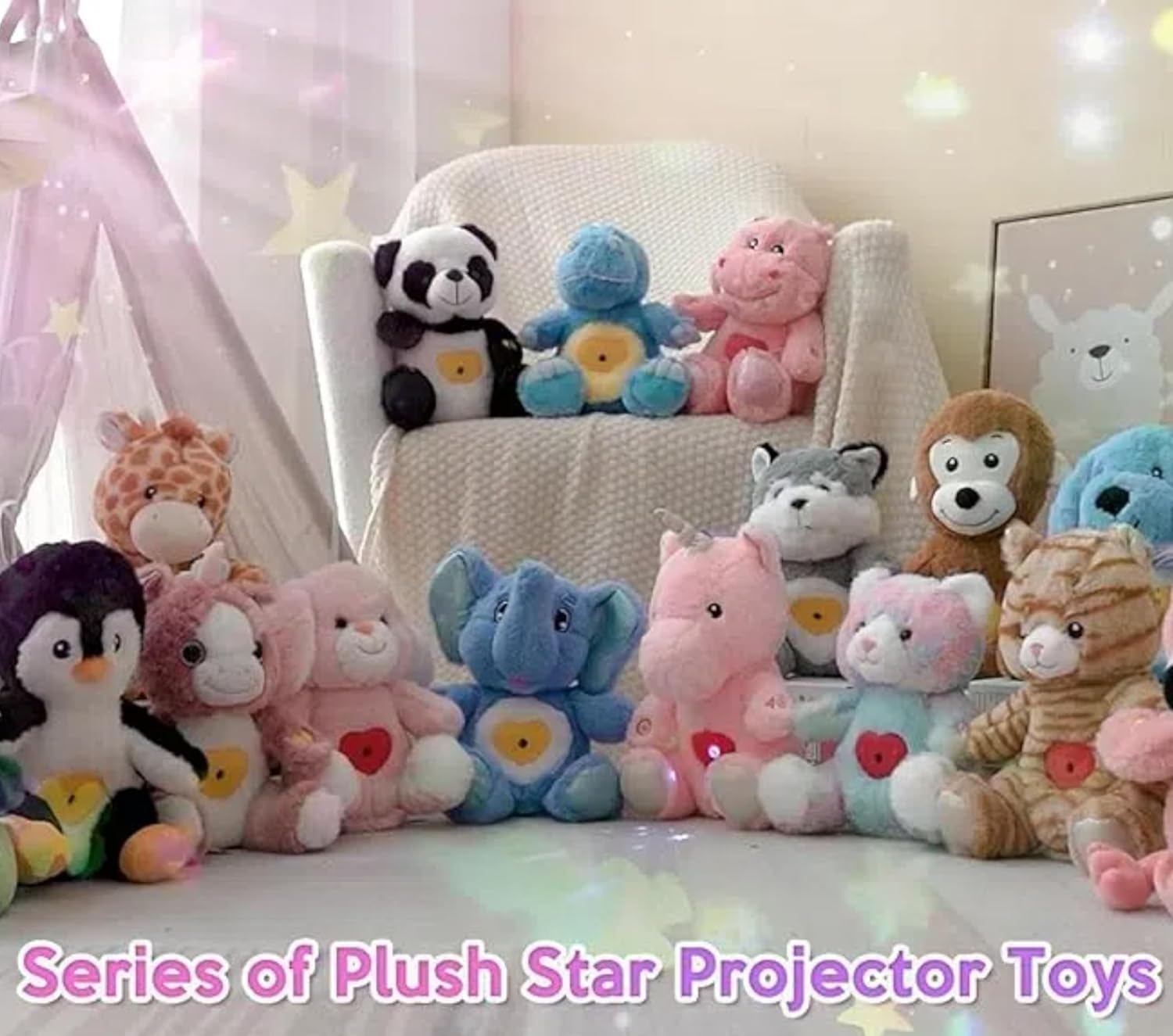 Cuteoy Plush Unicorn Star Projector Night Light