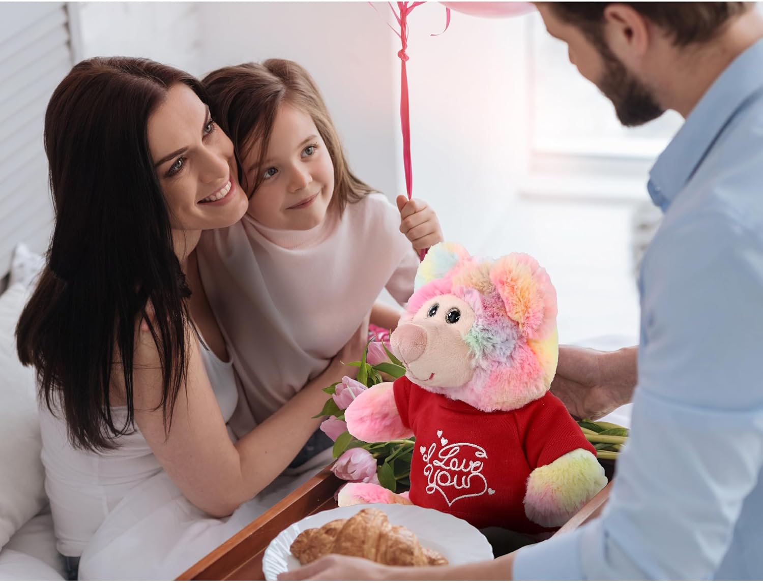 DolliBu I Love You Rainbow Bear Plush - 9 Inches