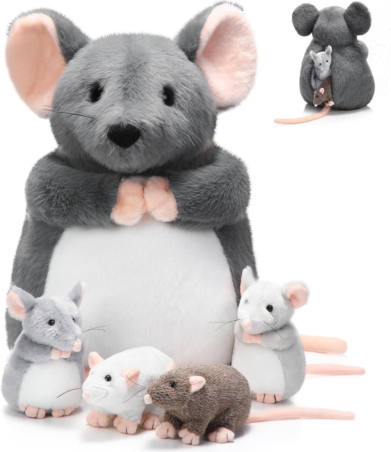 5 Pcs Mouse Plush Stuffed Animals Set