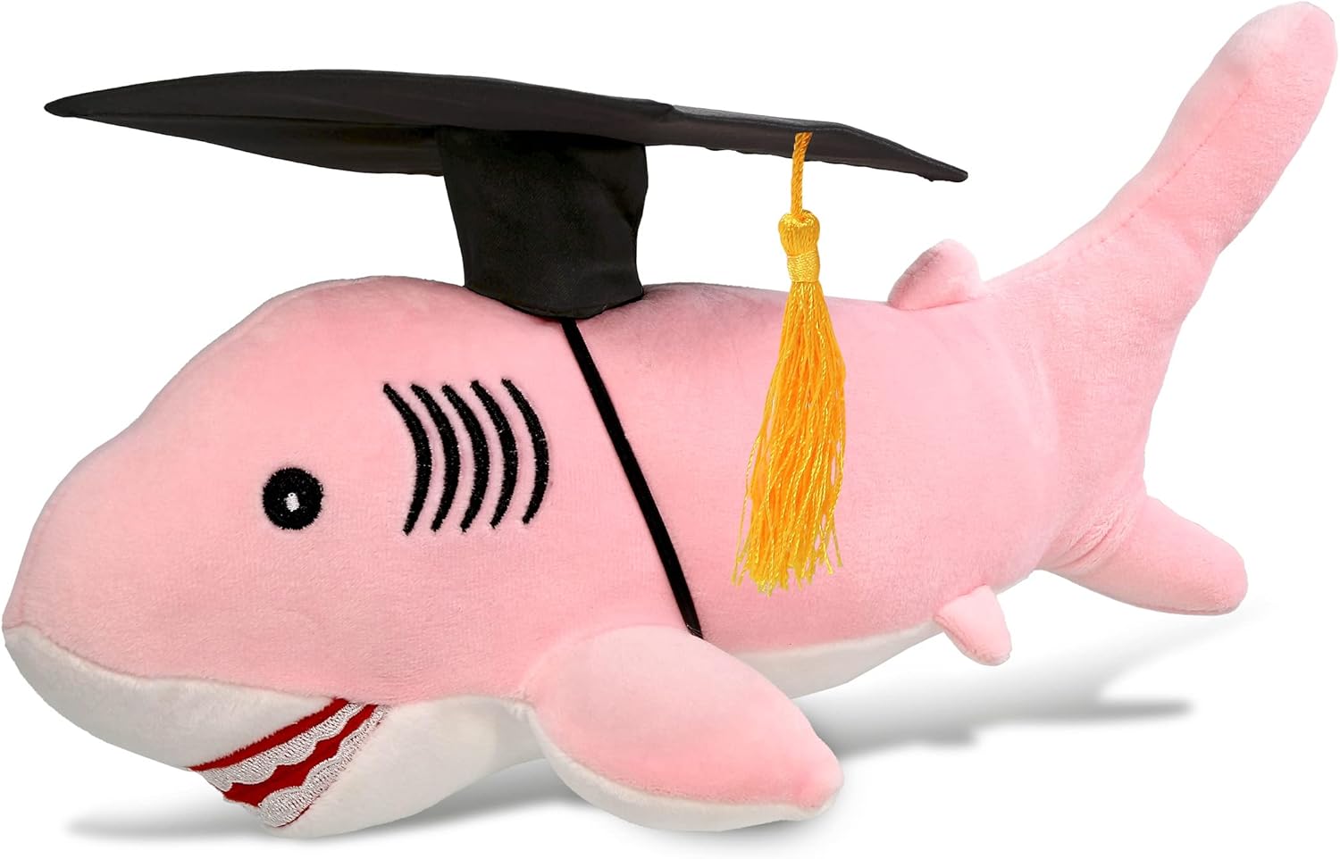 DolliBu Pink Shark Graduation Plush Toy - 12 Inches 1