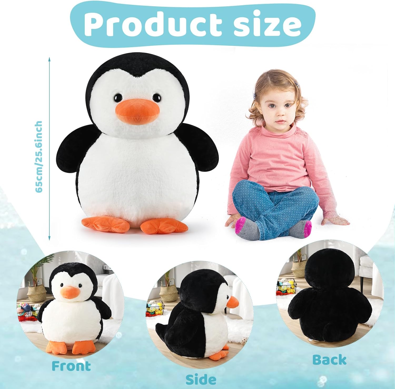 256 Giant Penguin Plush Toy Cuddly Stuffed Animal
