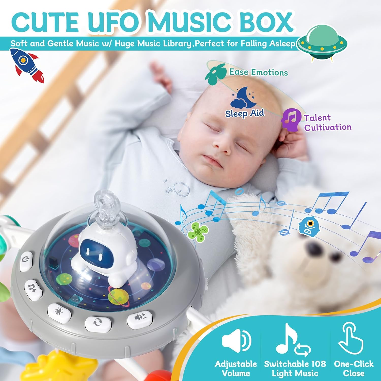 Orzbow Space Themed Stroller Arch Musical Toy