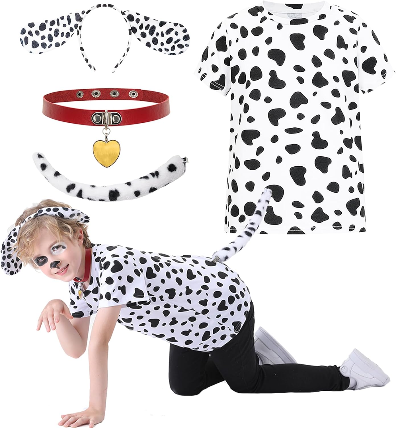 Z-Shop Dalmatian Costume Kids 101 Days School Outfit