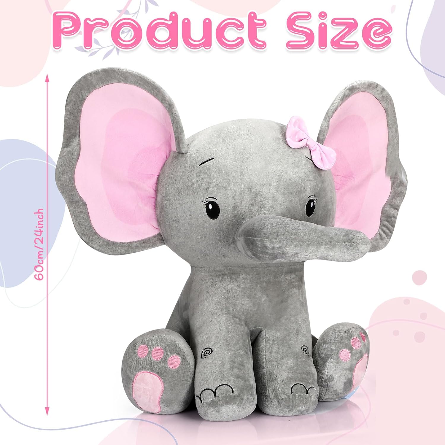 Jenaai 24 Inch Giant Plush Elephant for Kids