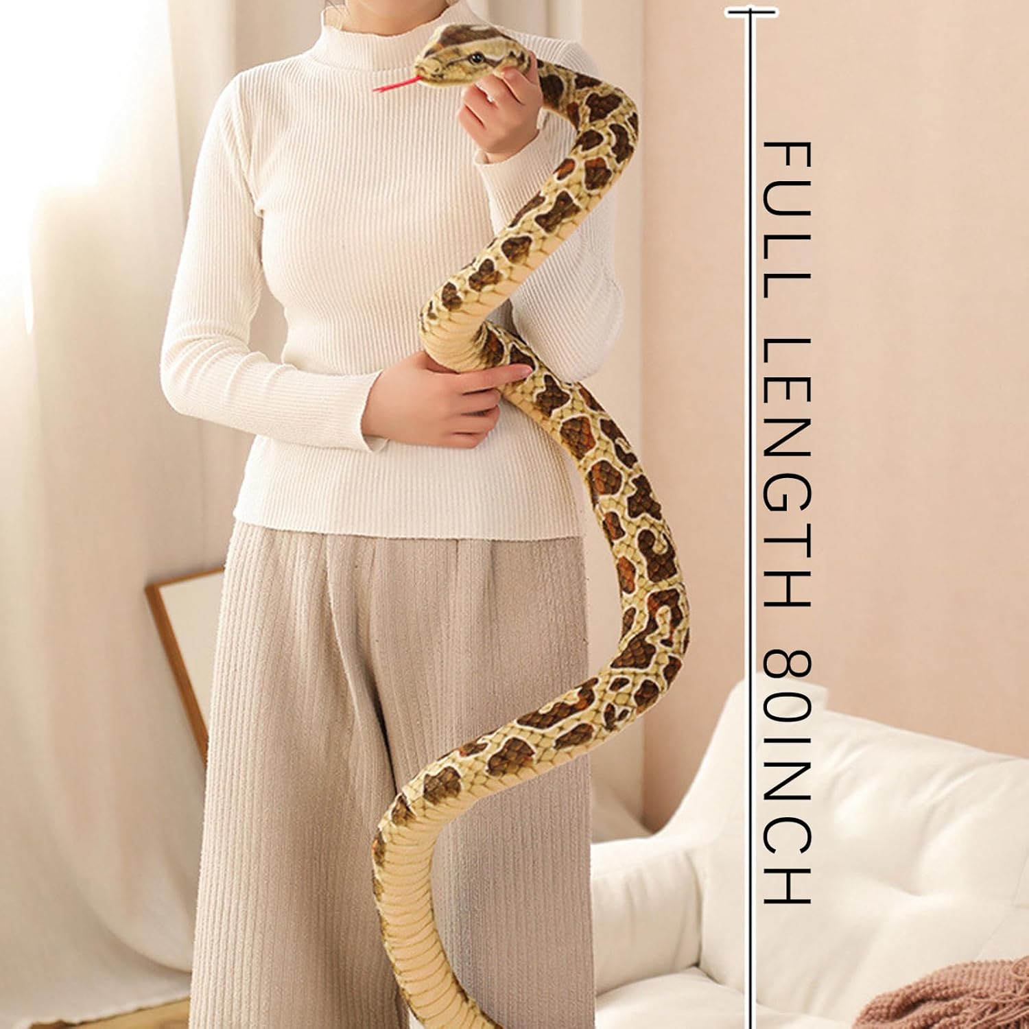 80 Inch Realistic Snake Plush Toy for Kids 1