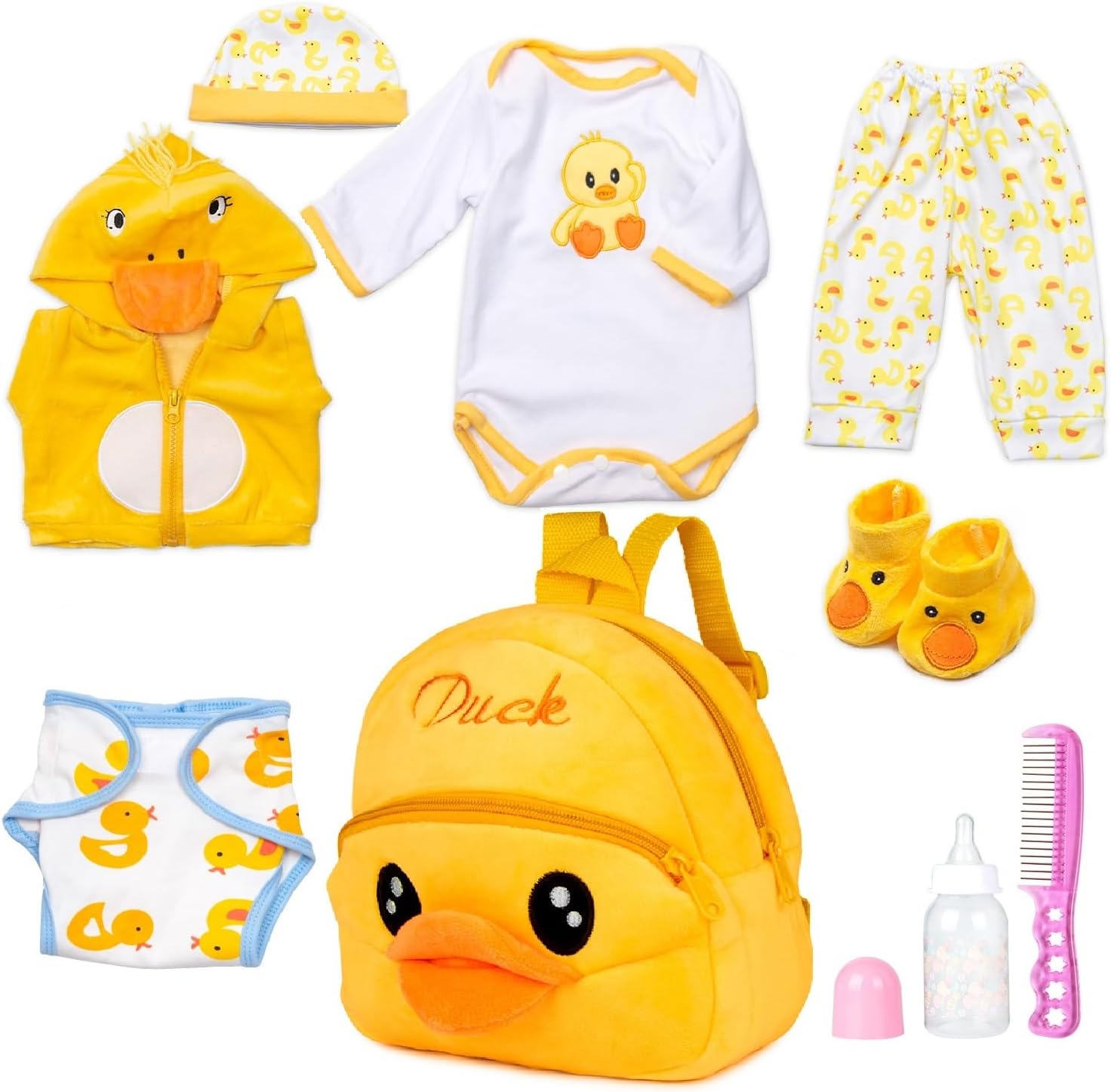 Pedolltree Reborn Baby Doll 9pcs Yellow Duck Set