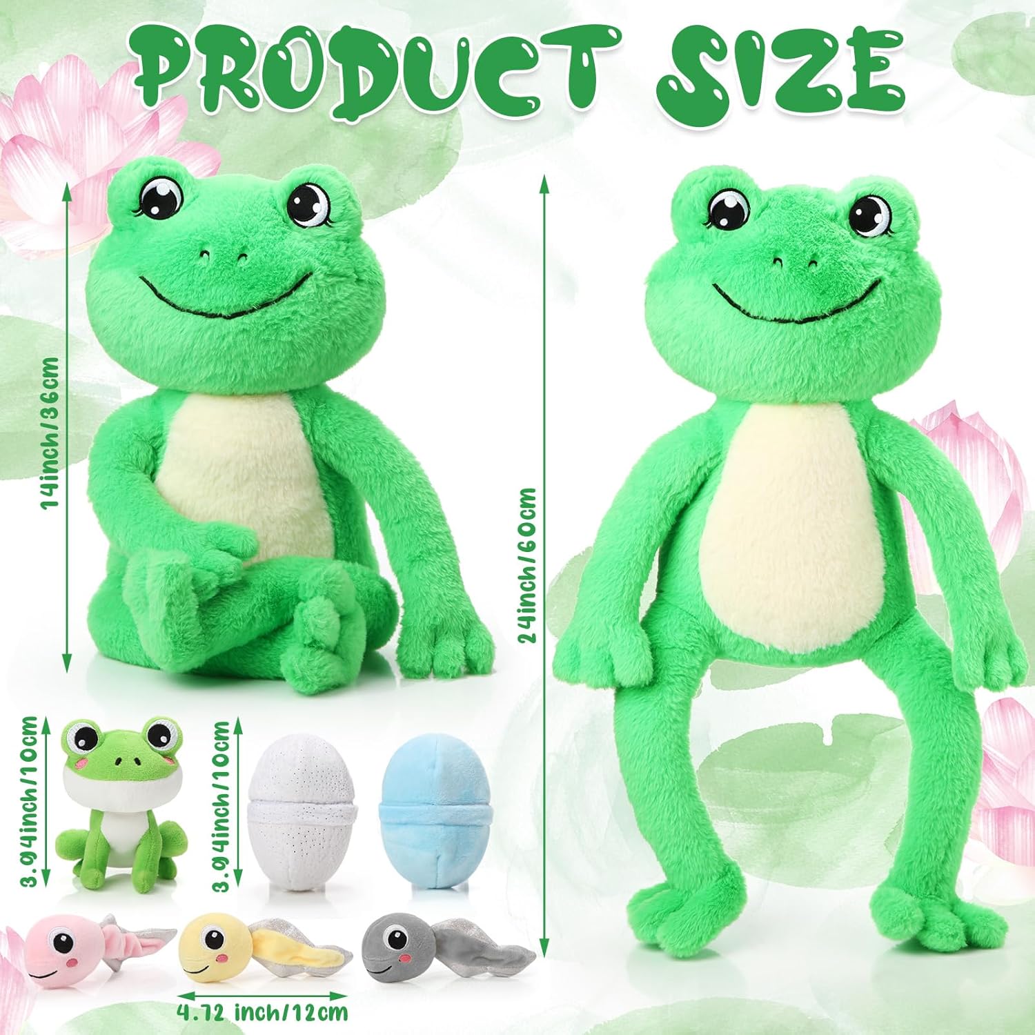 Syhood 7 Pcs Frog Plush Toy Set for Kids 1