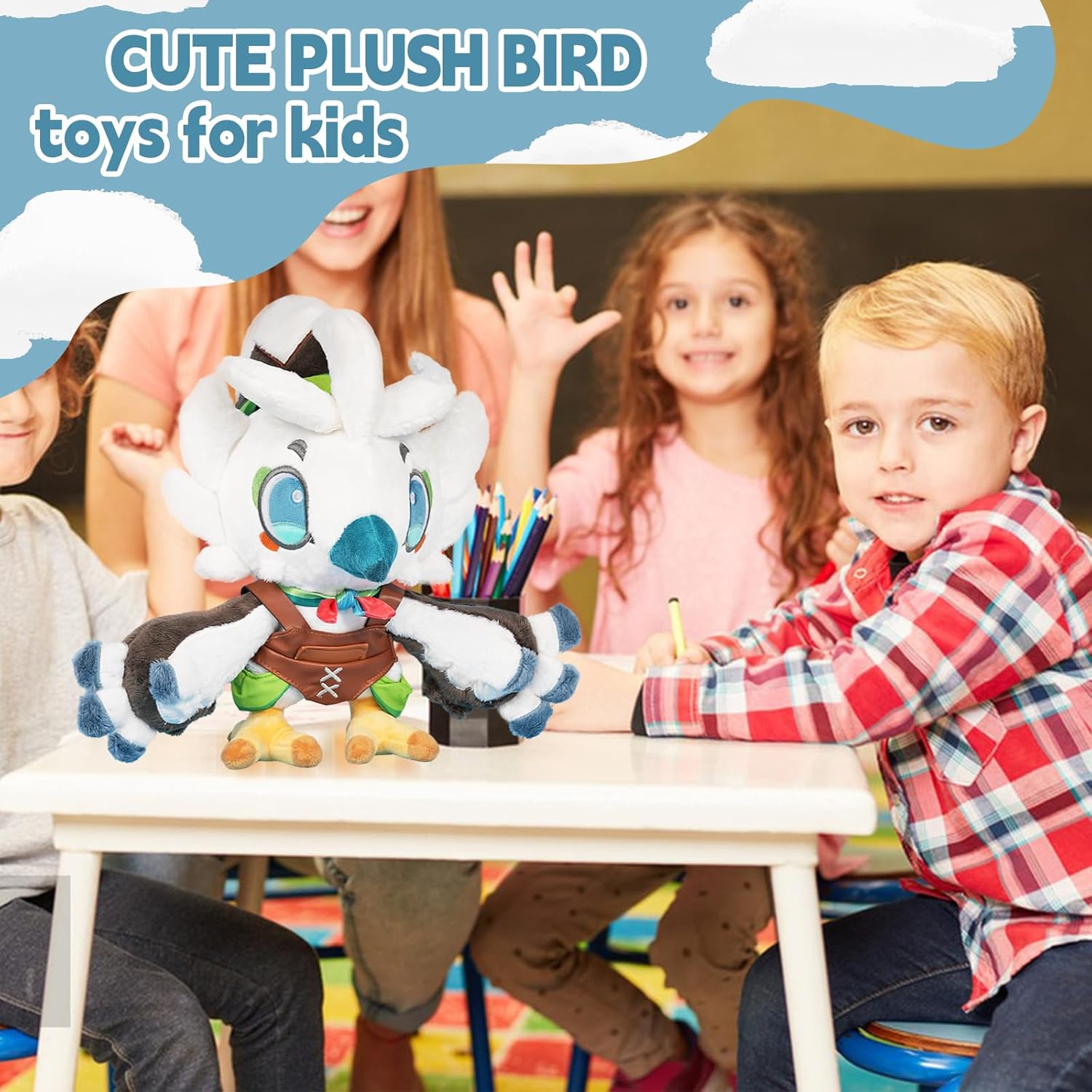 Nadou 12 Inch White Bird Plush Stuffed Animal 1
