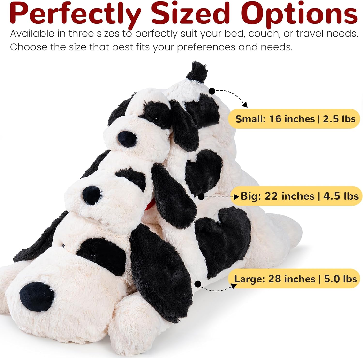 Meowtastic Black White Weighted Plush Stuffed Animal