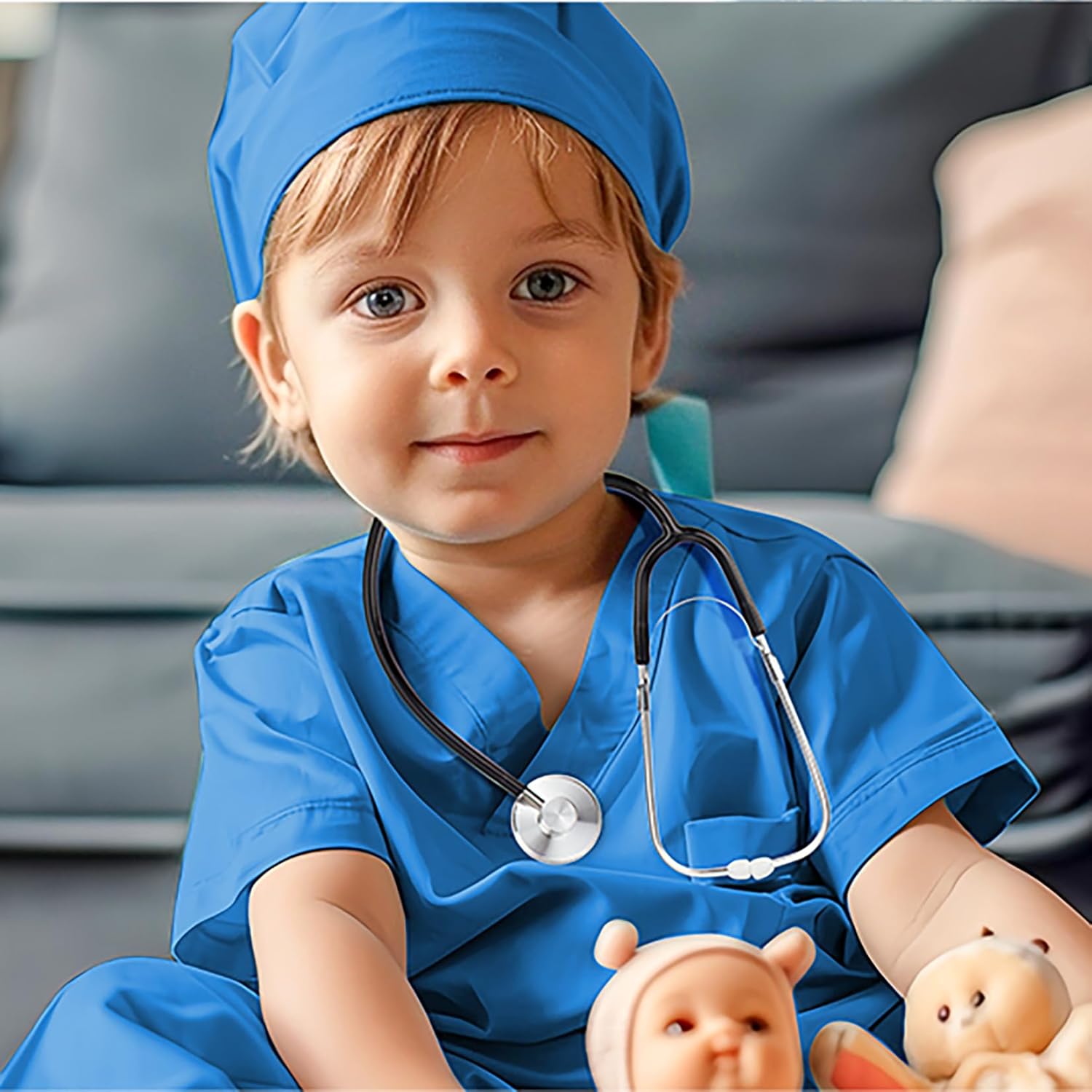 Rizuko Doctor Scrub Costume 6PCS for Kids 3-12 Years Old