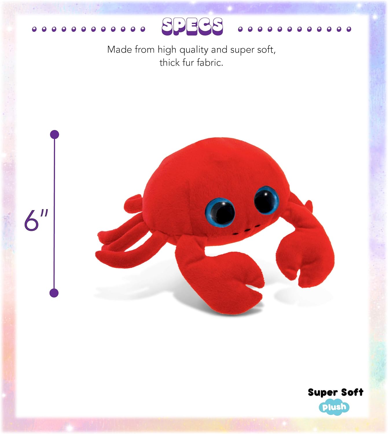 DolliBu Big Eye Red Crab Plush 6 Inch
