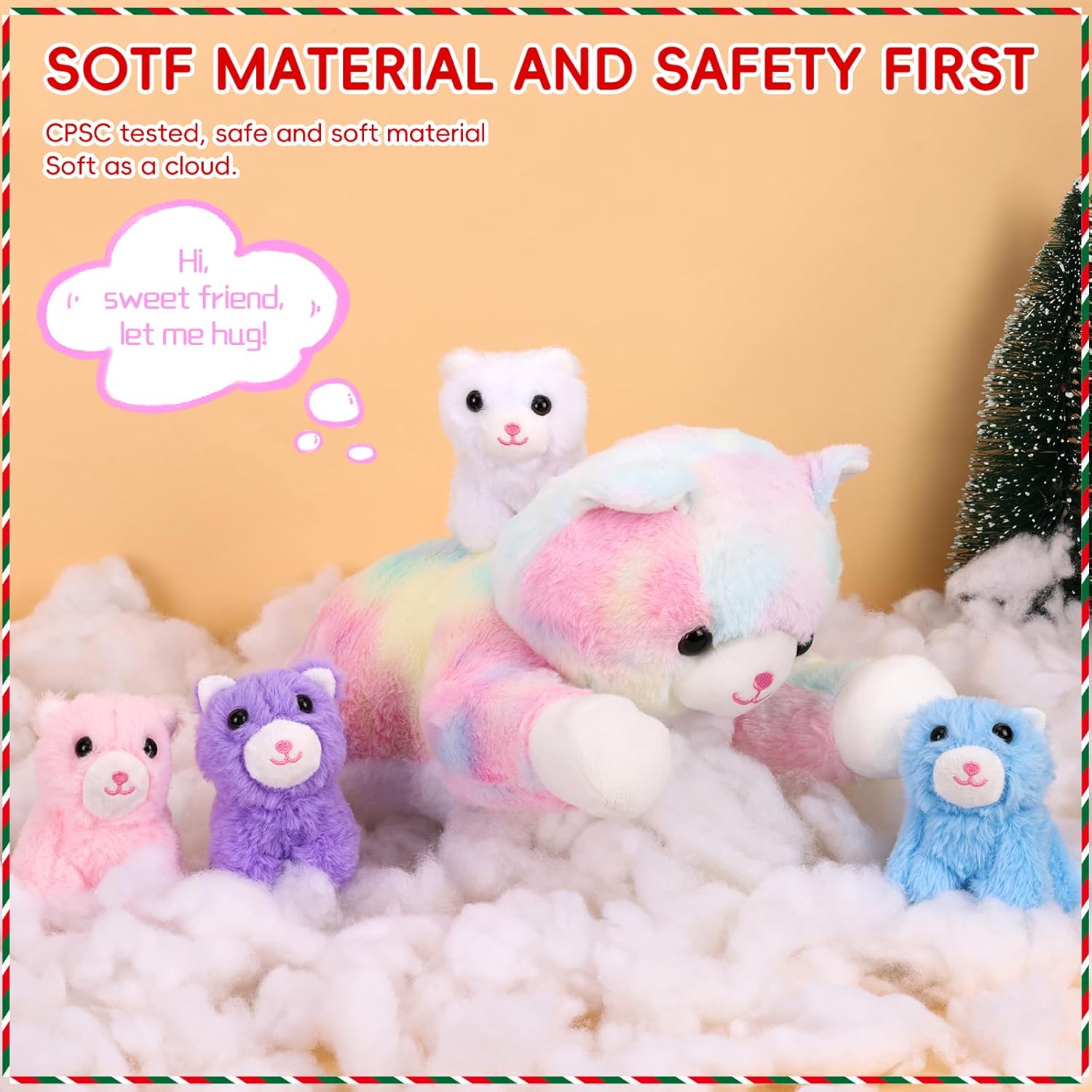 PLYFOU 5-Piece Cat Plush Set for Kids