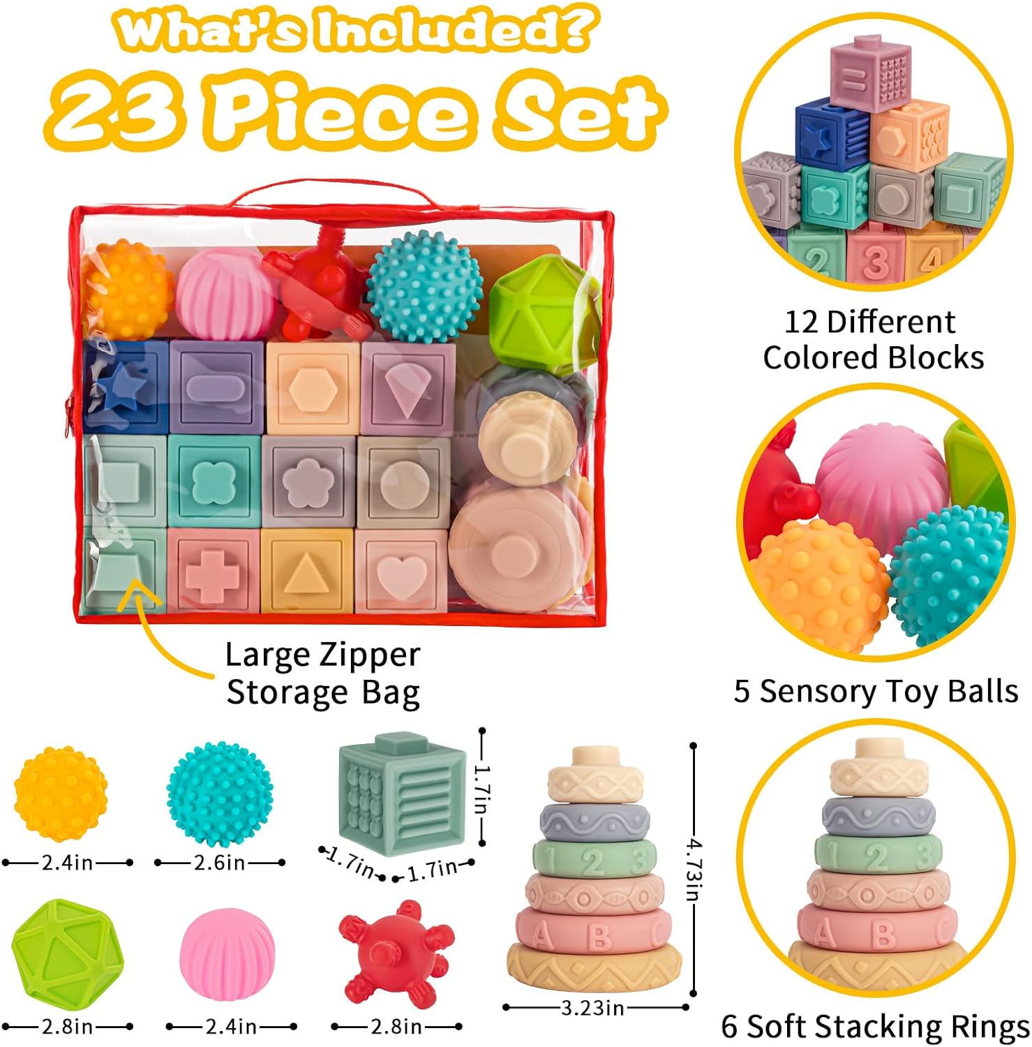 SpringFlower 3 in 1 Montessori Toys for Babies 0-12 Months