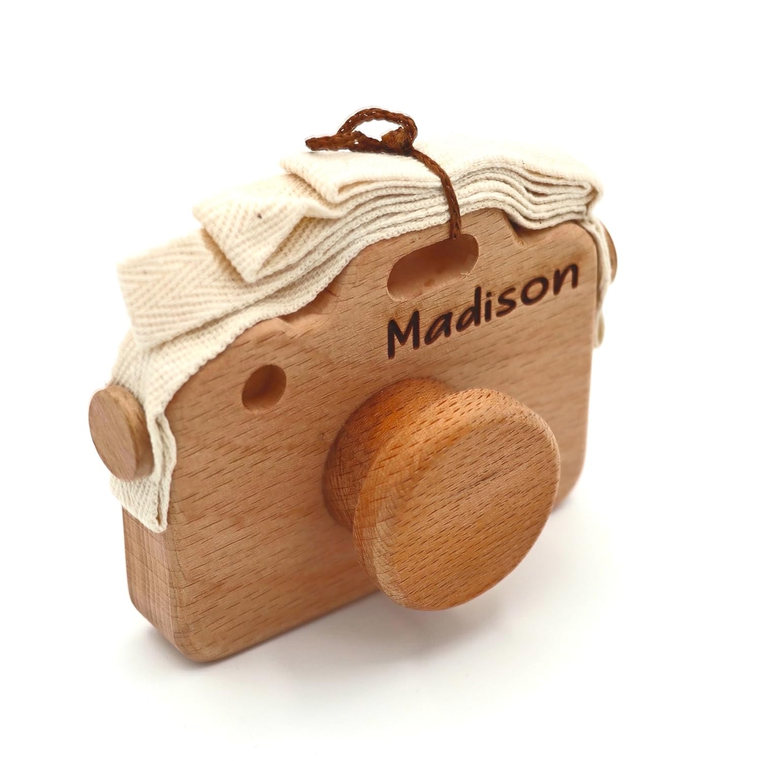 Handmade Wooden Camera Toy with Name
