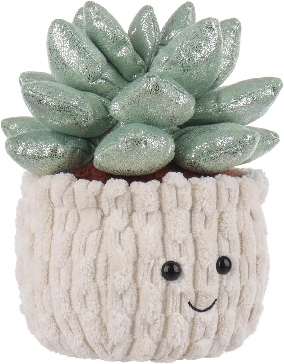 Apricot Lamb Potted Shiny Succulents Plush Stuffed Animal for Kids