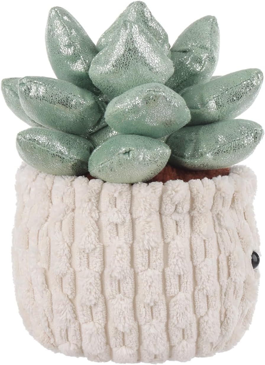Apricot Lamb Potted Shiny Succulents Plush Stuffed Animal for Kids