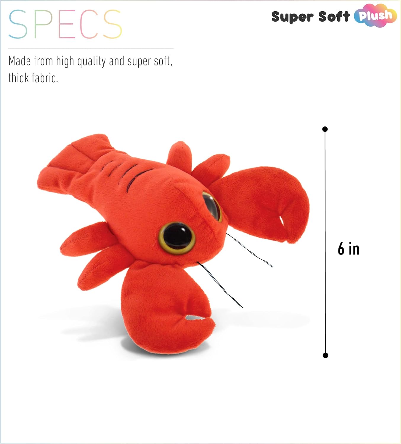 DolliBu Plush Red Lobster Stuffed Animal - 6 Inch Huggable Toy