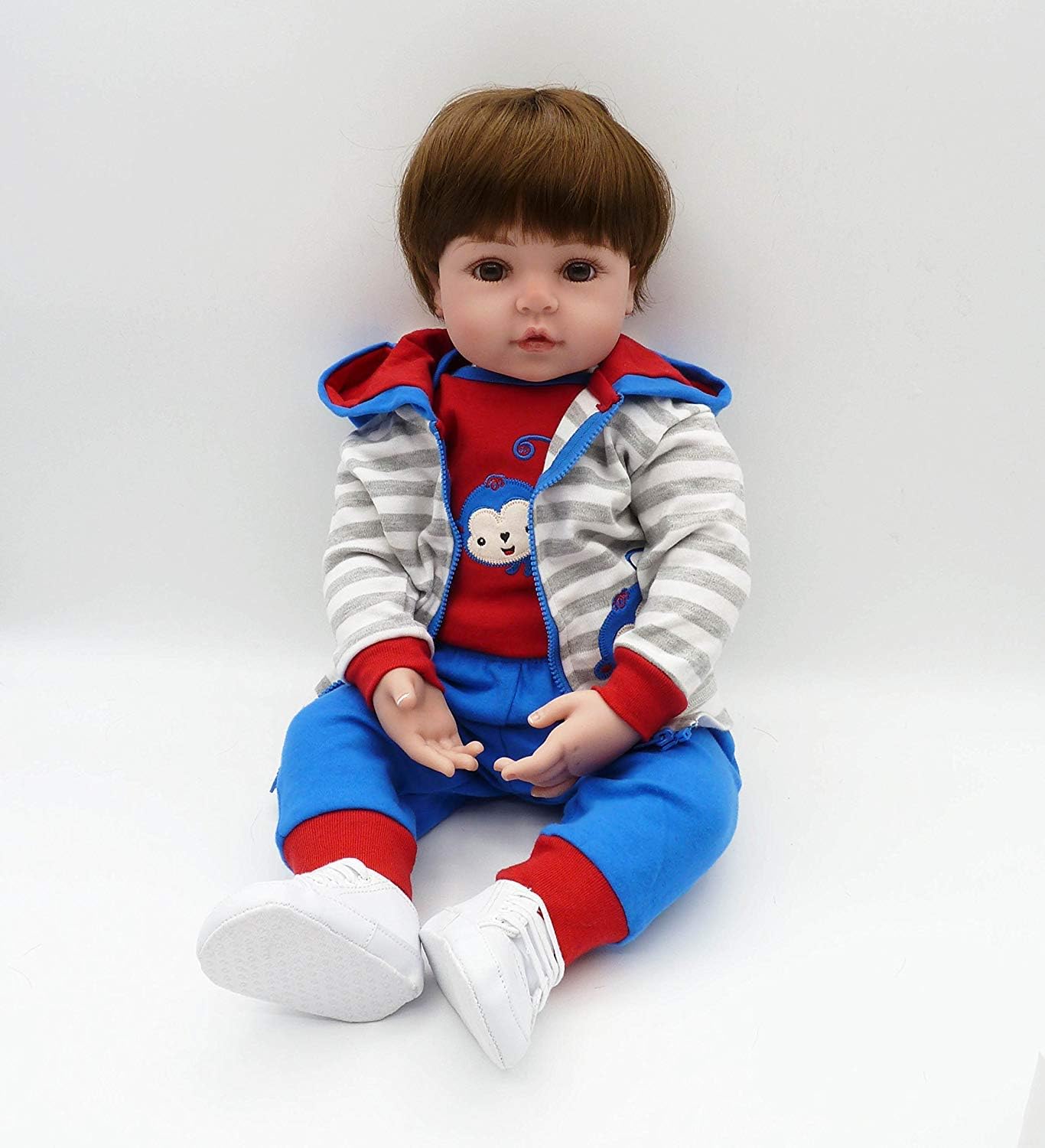 Babyfere Reborn Baby Doll Clothes Blue Monkey Outfit