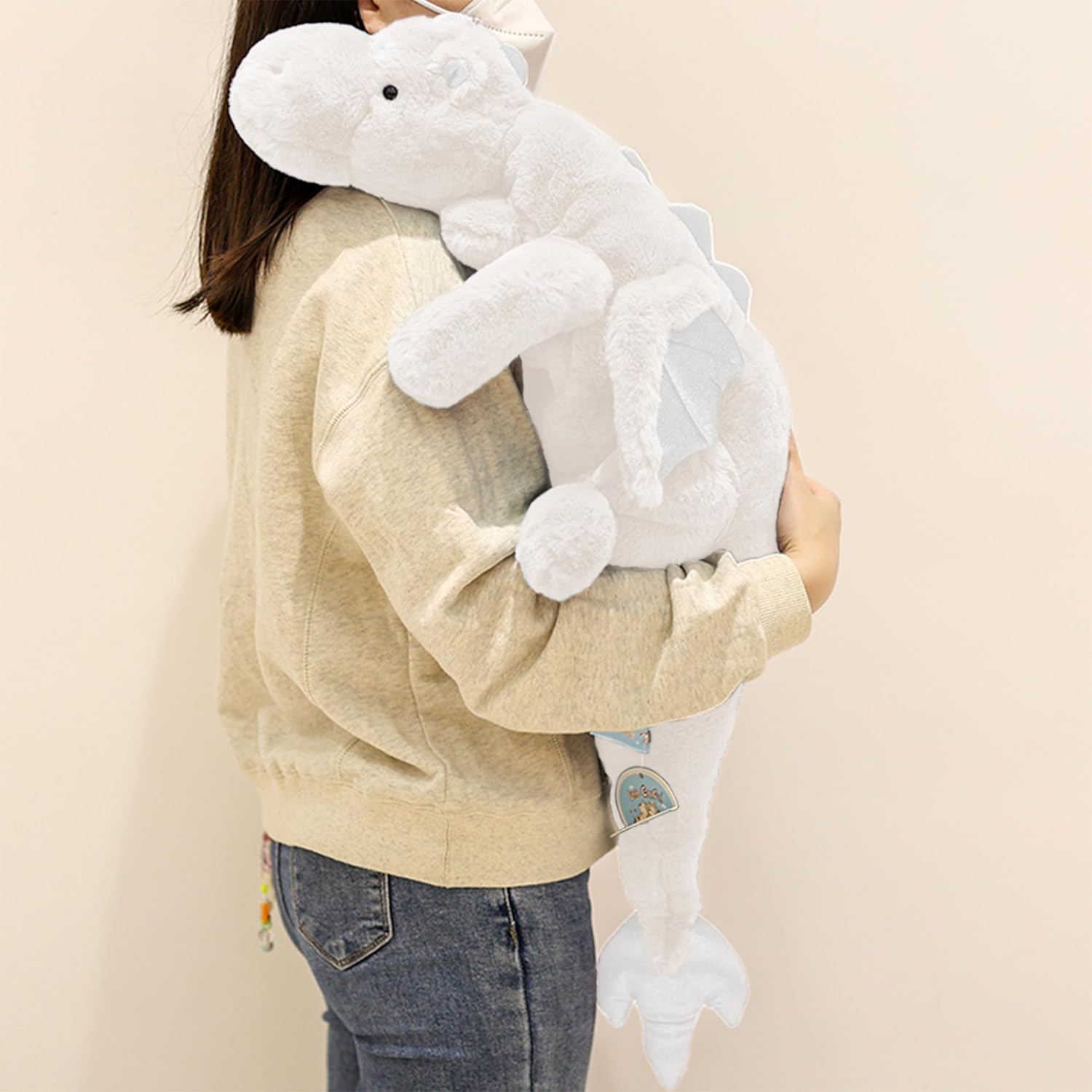 ARELUX 37in Cute Dragon Plush Toy with Wings