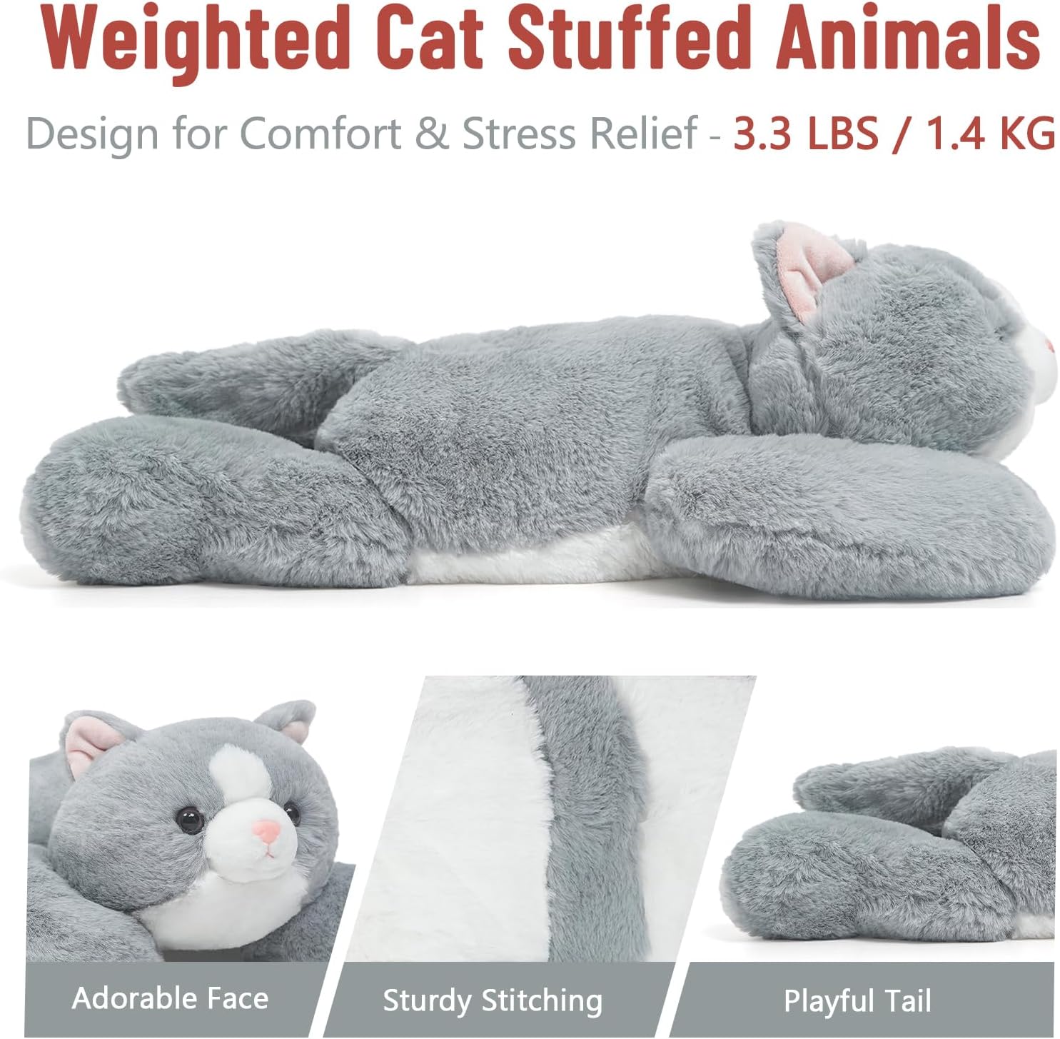 Niuniu Daddy 20 Weighted Cat Plush Pillow