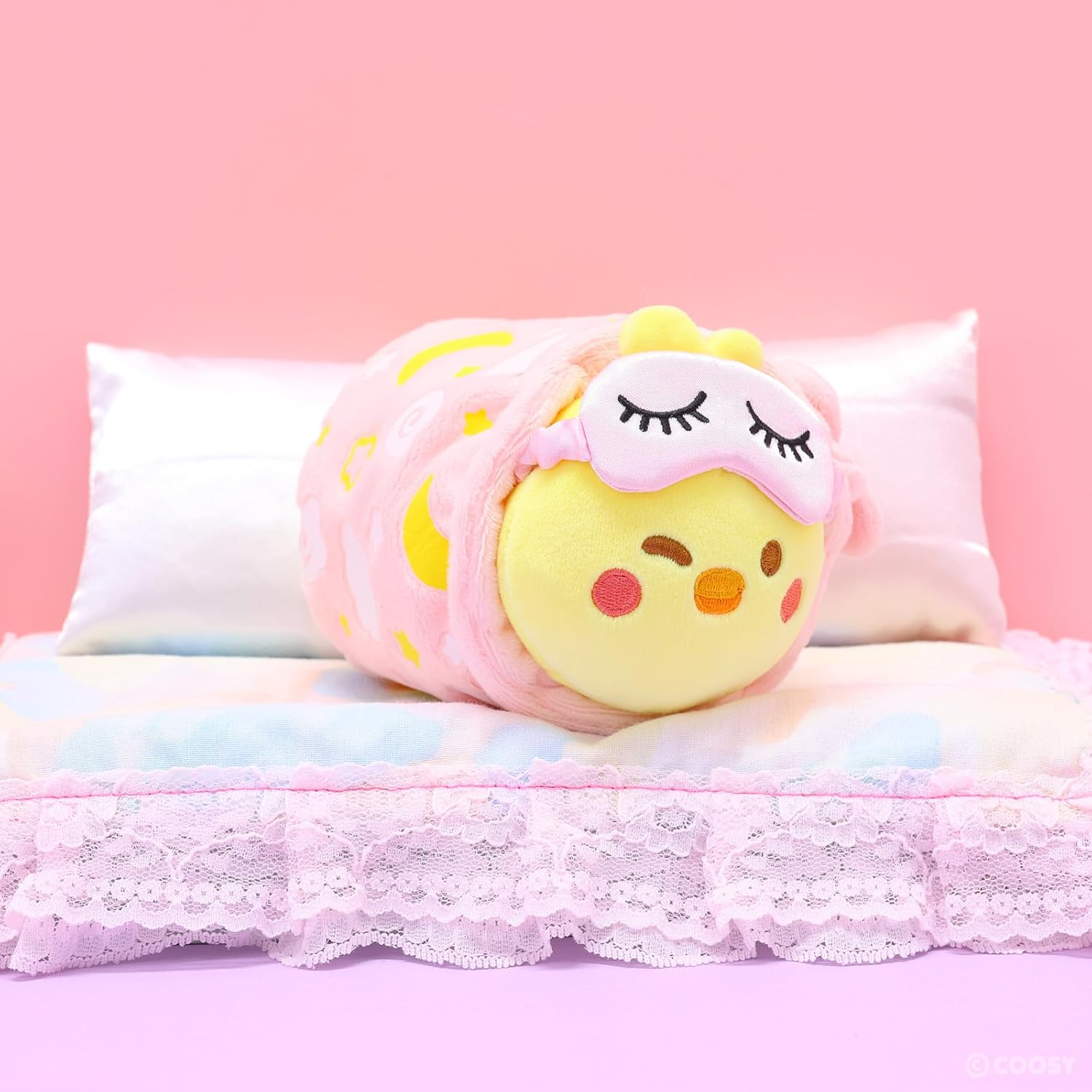 Anirollz Stuffed Animal Plush Spa Day Chickiroll with Eye Mask
