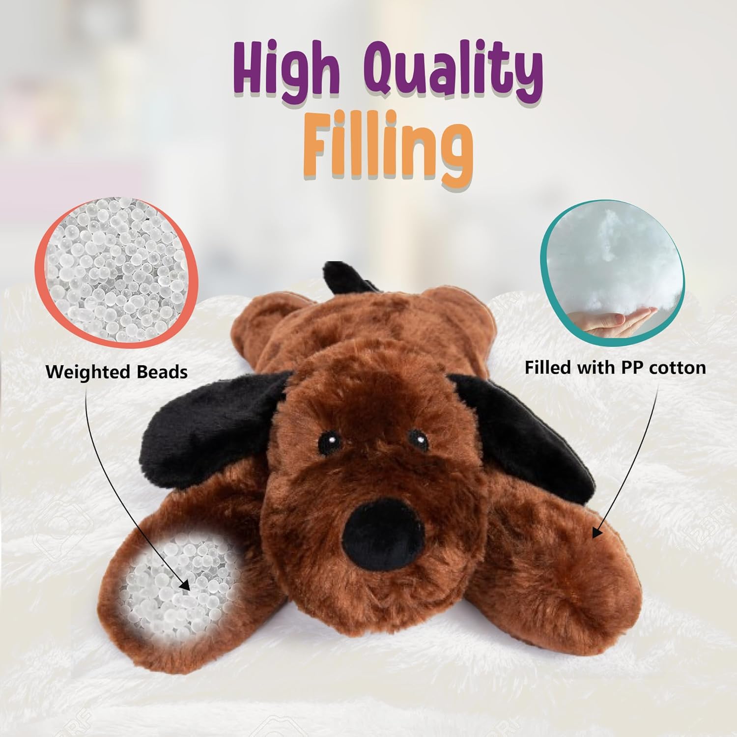 Cuddle Buds 3lbs Weighted Plush Dog for Kids and Adults