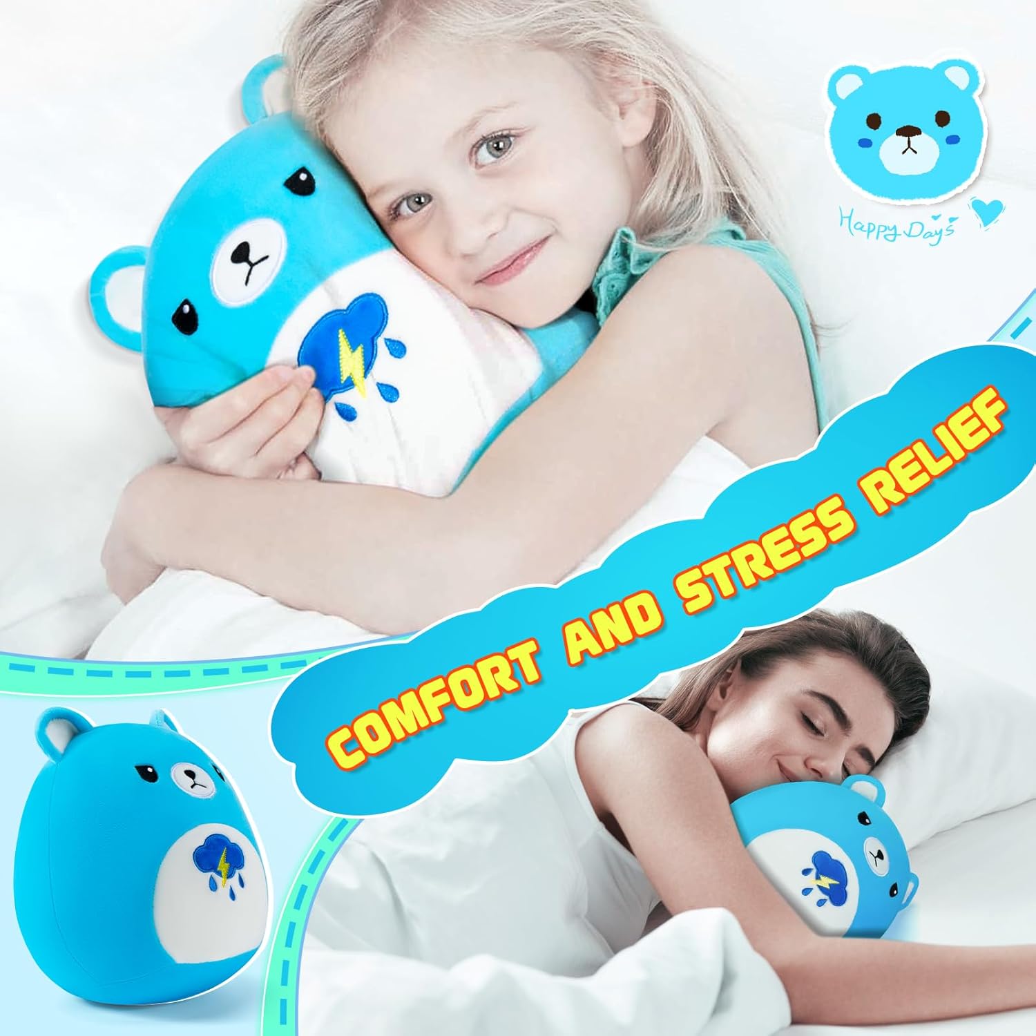 Auspicious Beginning Blue Bear Plush Toy - 11 Stuffed Animal
