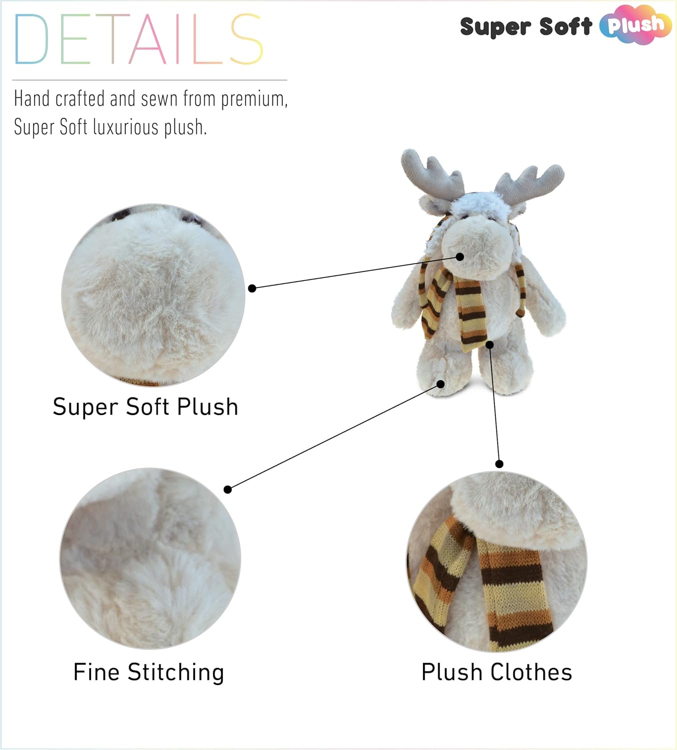Puzzled DolliBu Standing Moose Plush Toy - 135 Inches