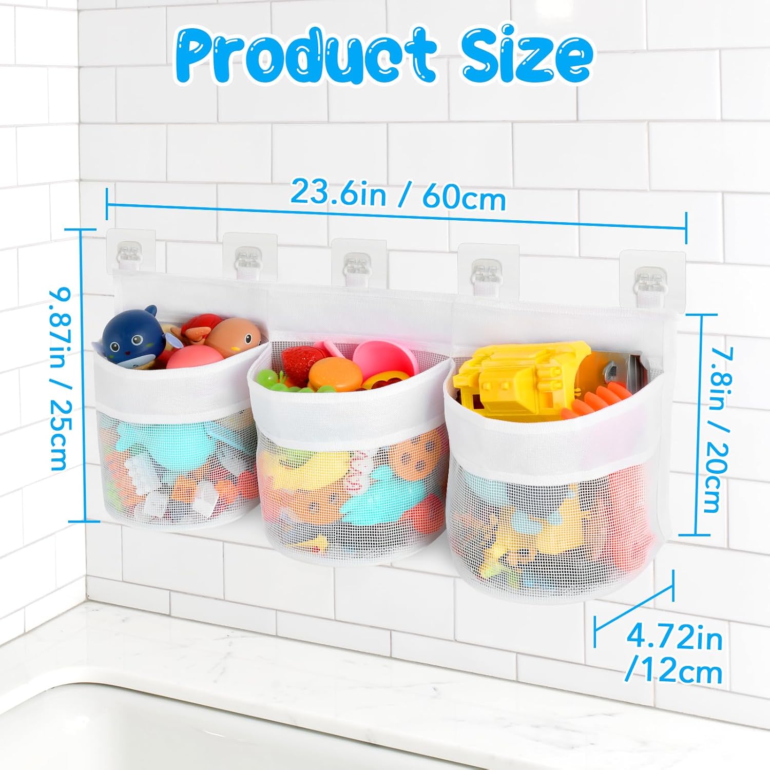 Satumho Bath Toy Storage Organizer for Tub White