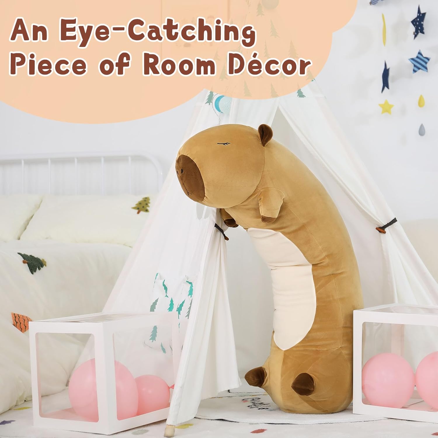MorisMos Capybara Body Pillow 393in Cuddly Plush Toy for Kids Adults
