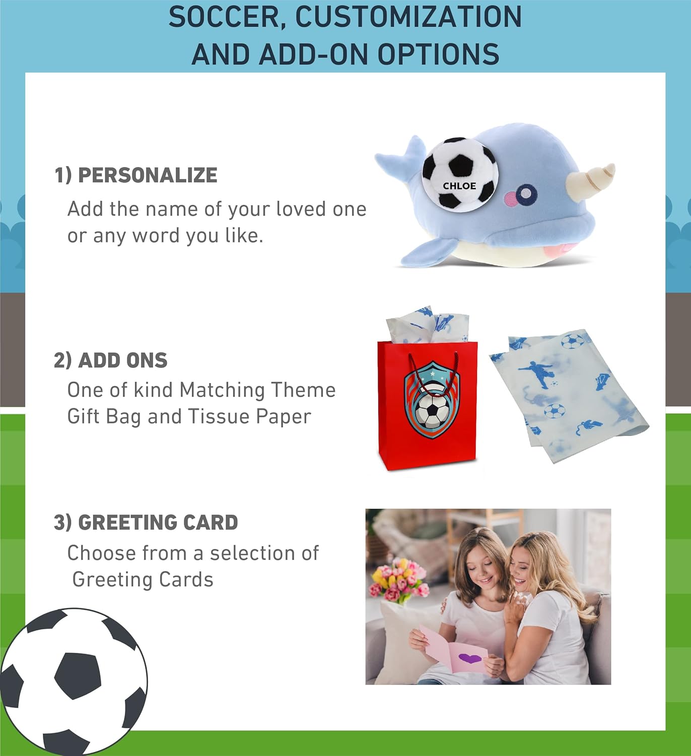 DolliBu Blue Narwhal Plush with Soccer Ball - 1175 Inch Huggable Stuffed Animal 1