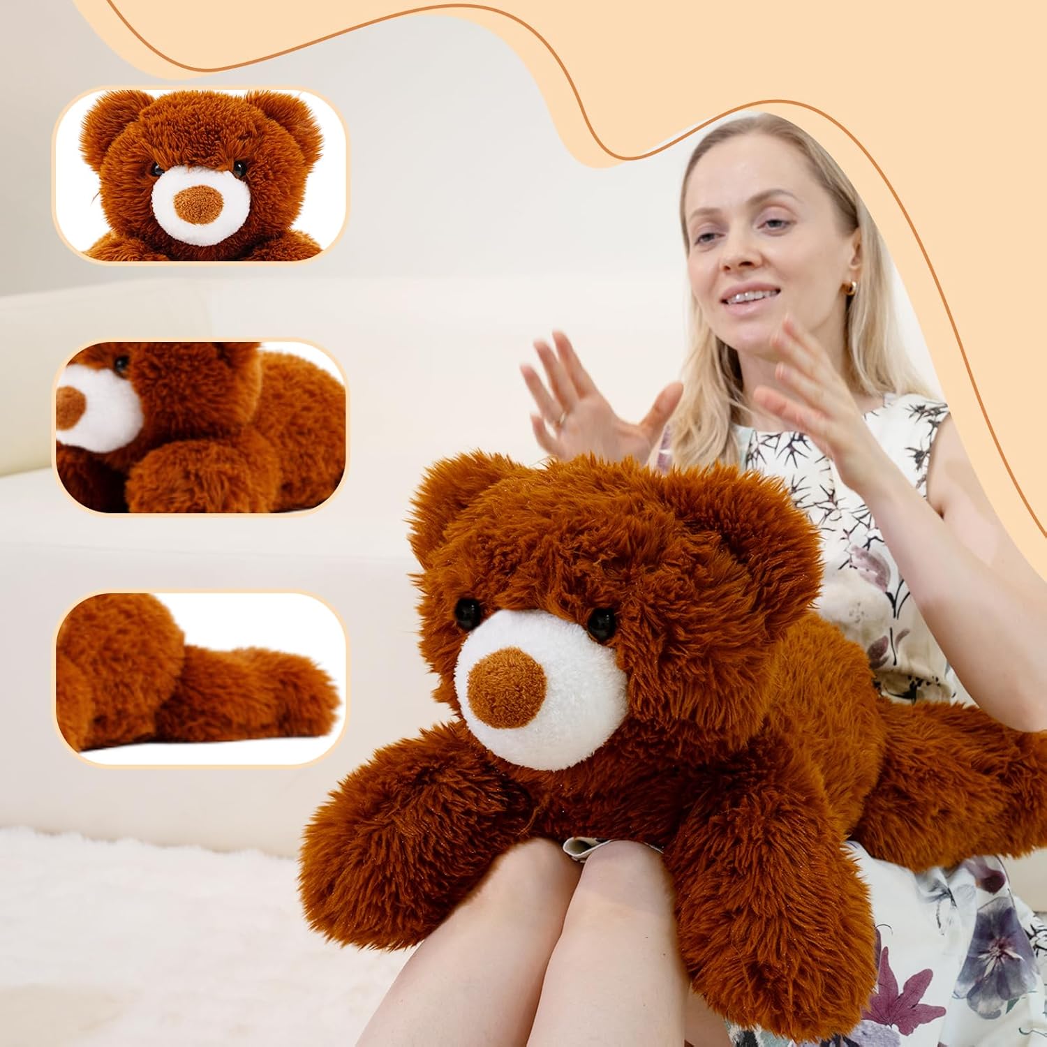 Brown Bear Plush 20 Inch Stuffed Animal Toy 1
