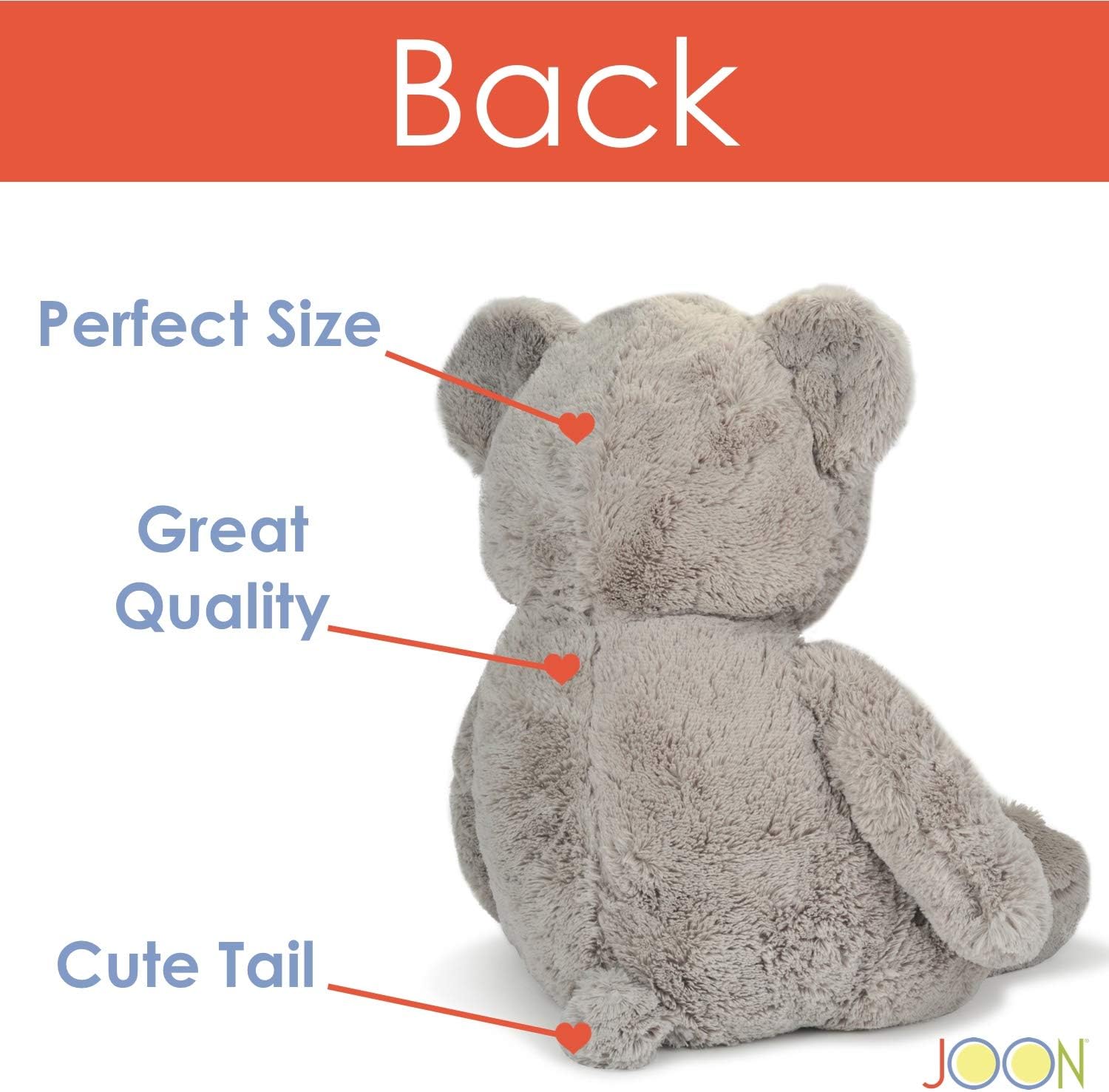 JOON Huge Teddy Bear - 38 Inches Light Gray Fluffy Faux Fur