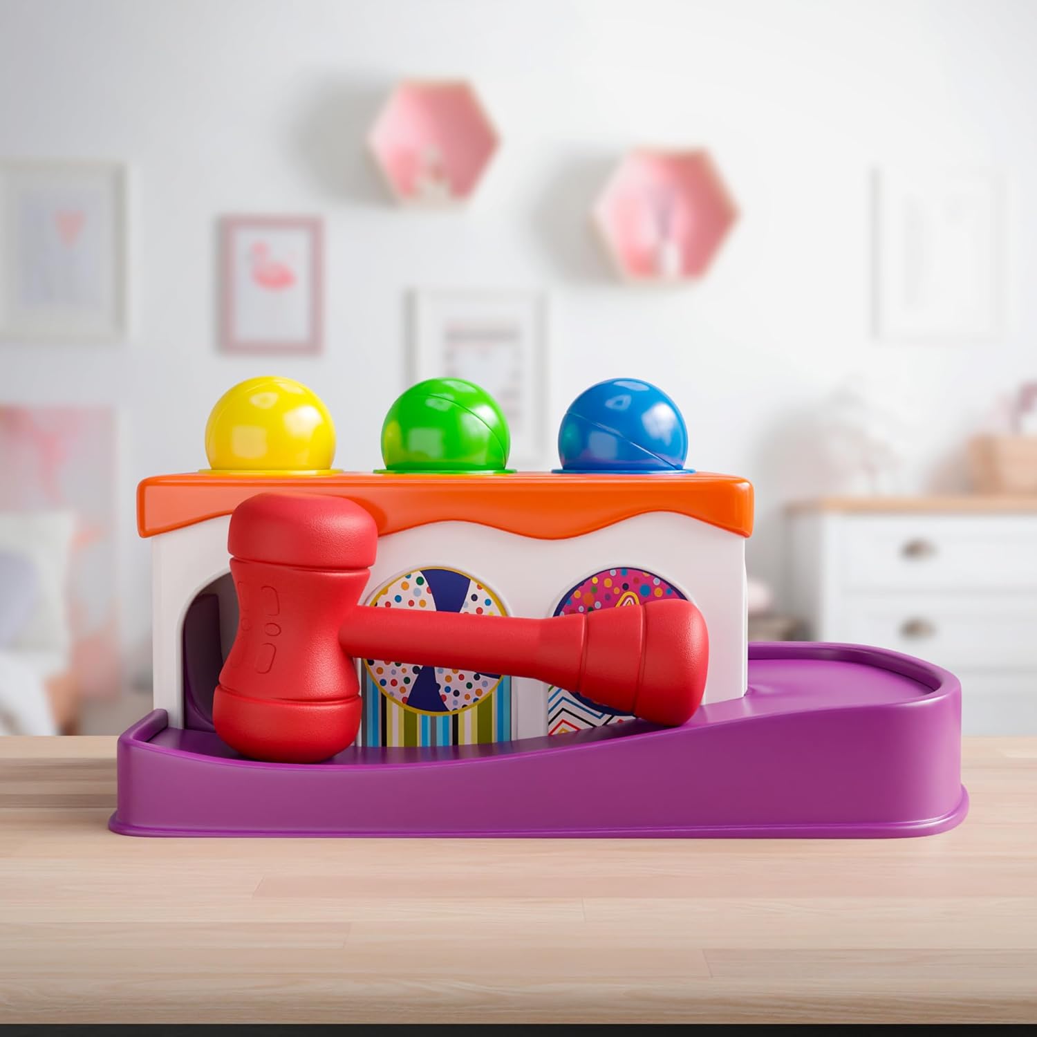 Lollipop Baby Hammer Toy Set - 3 Balls Child-Friendly Hammer