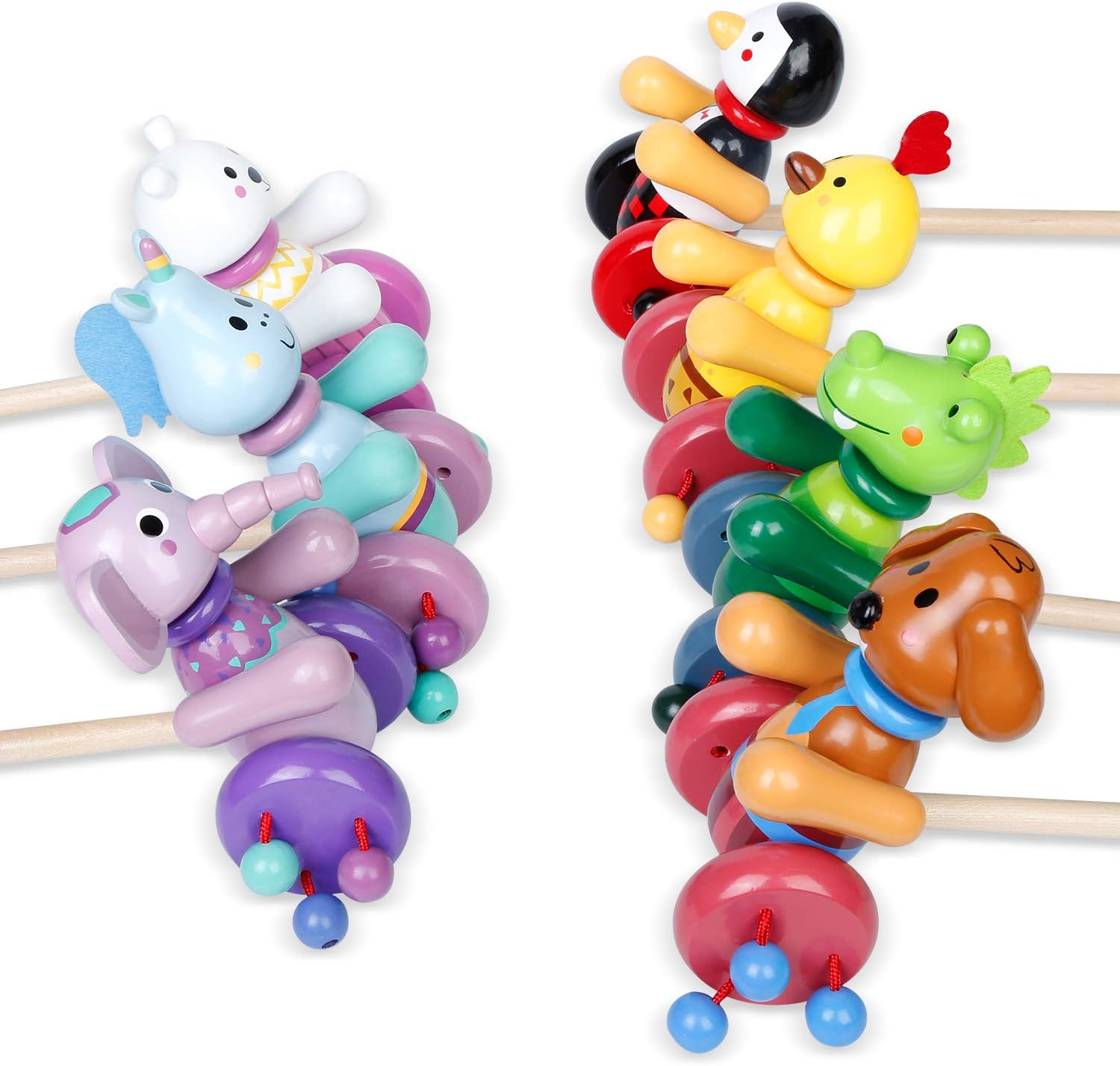 RUYU Perky Crocodile Push-N-Pull Toy for Toddlers