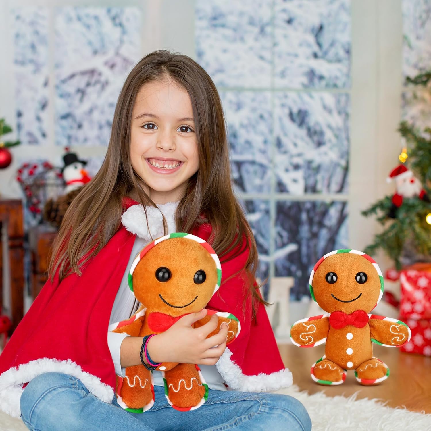 Poen 6 Pcs Christmas Gingerbread Plush Stuffed Animals