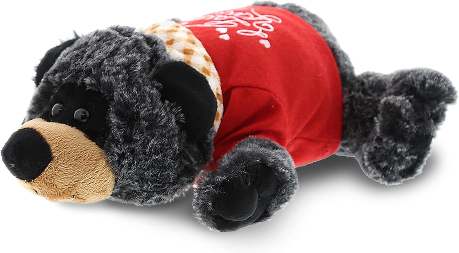 DolliBu I Love You Valentine Lying Black Bear Plush - 9 Inches