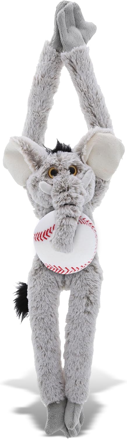 DolliBu Long Arms Elephant Plush with Baseball - 21 Inches