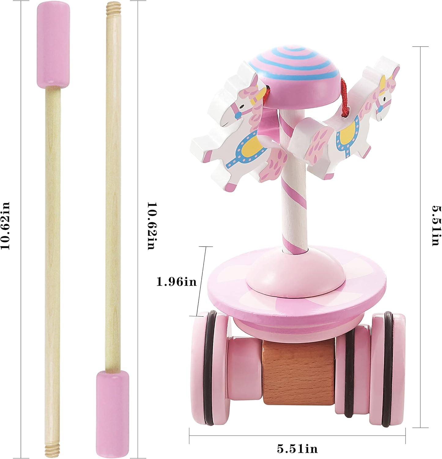 RUYU Lively Carousel Push Pull Walking Toy for Toddlers