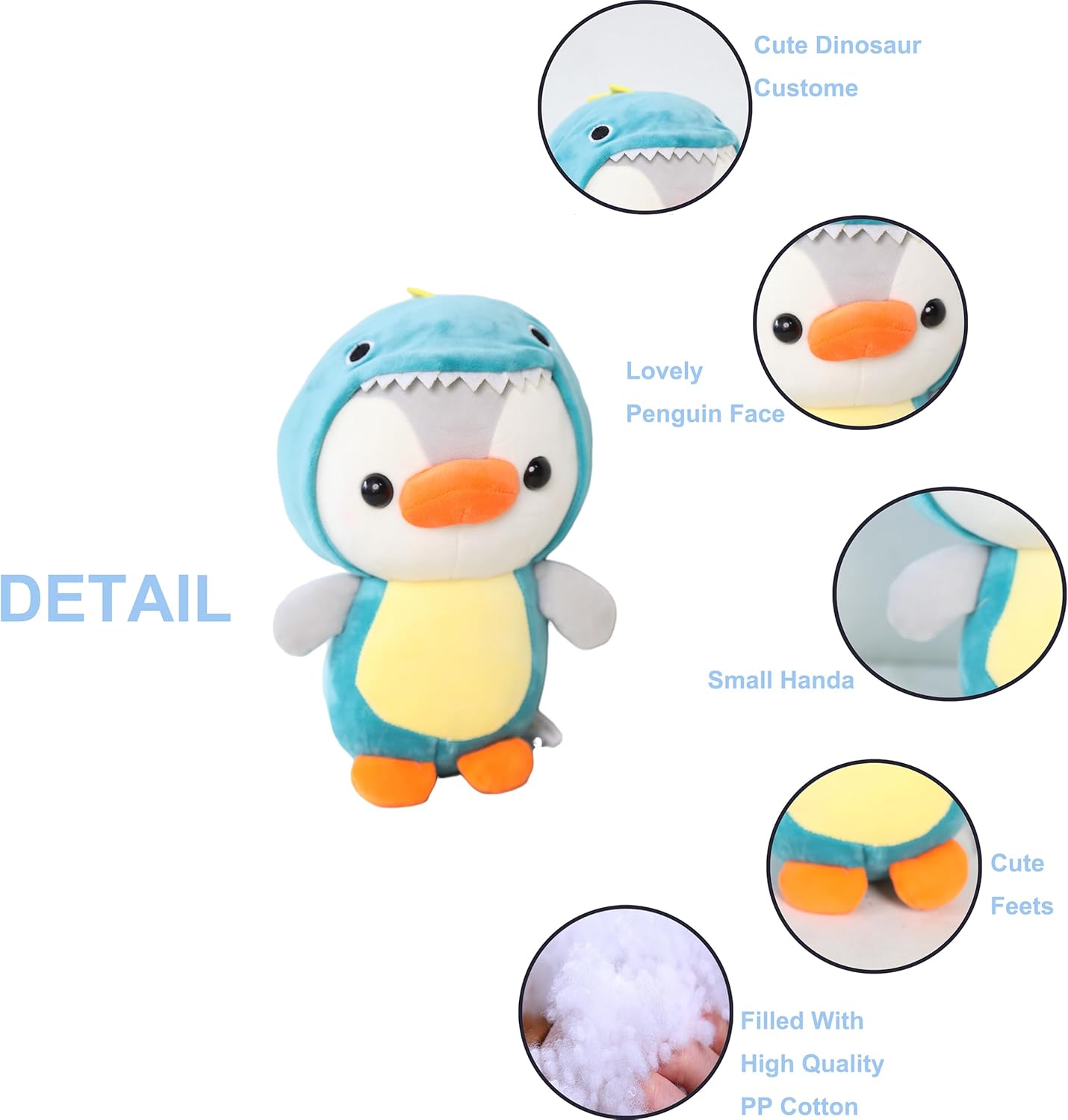 Dinosaur Costume Penguin Plush Toy 10 Inch