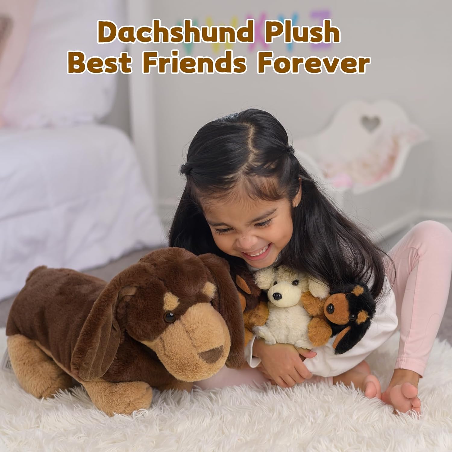 Muiteiur 18 Dachshund Plush Set 4-Pack Cuddly Dog Toys