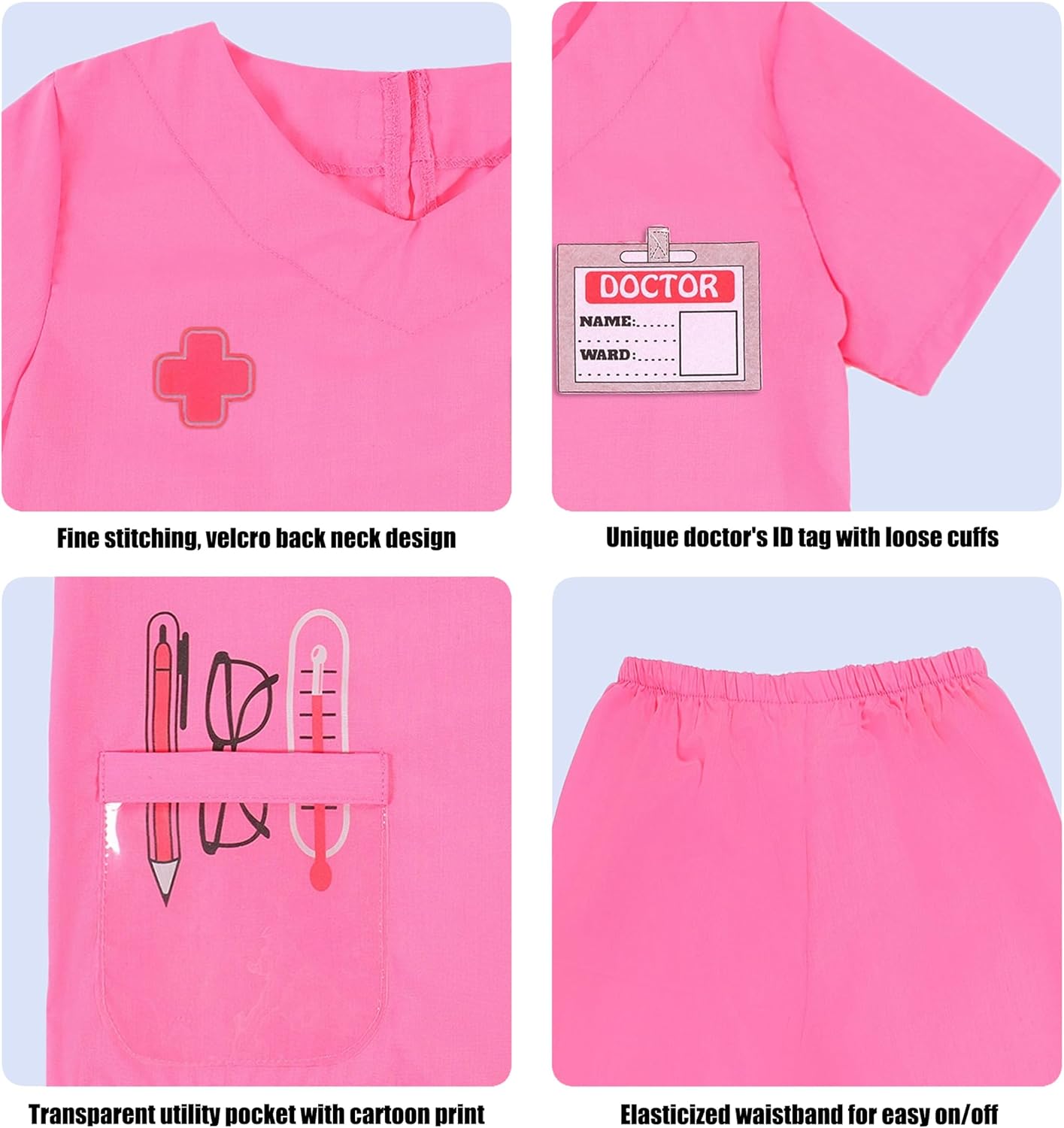 Wbesty Kids Doctor Costume 7pcs Play Kit for Girls