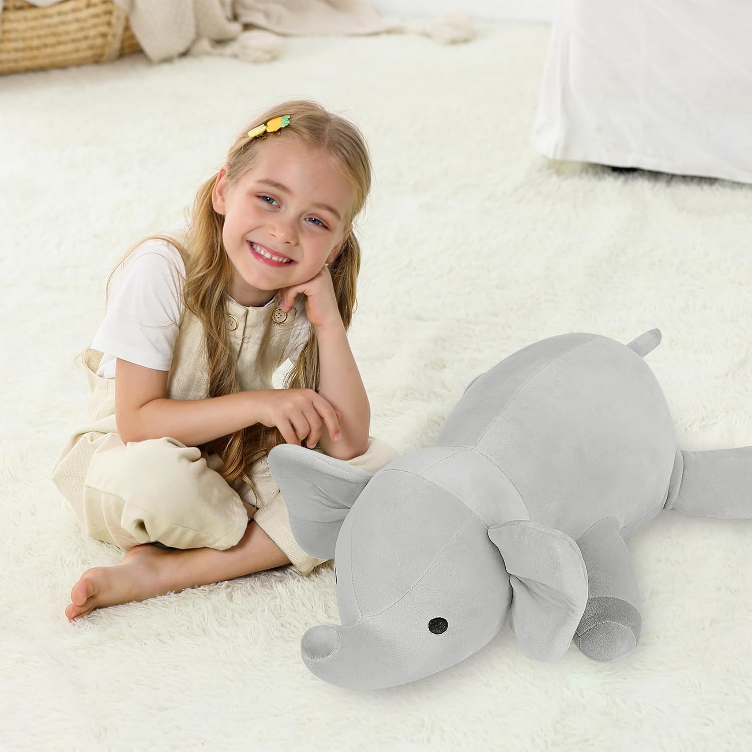 24 Grey Elephant Weighted Plushie for Relaxation