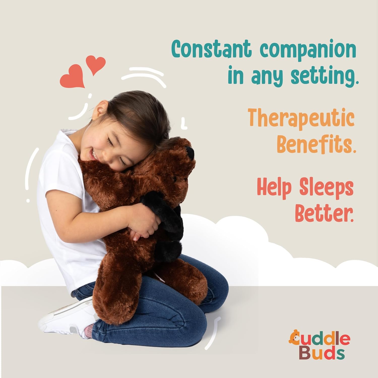 Cuddle Buds 3lbs Weighted Plush Dog for Kids and Adults